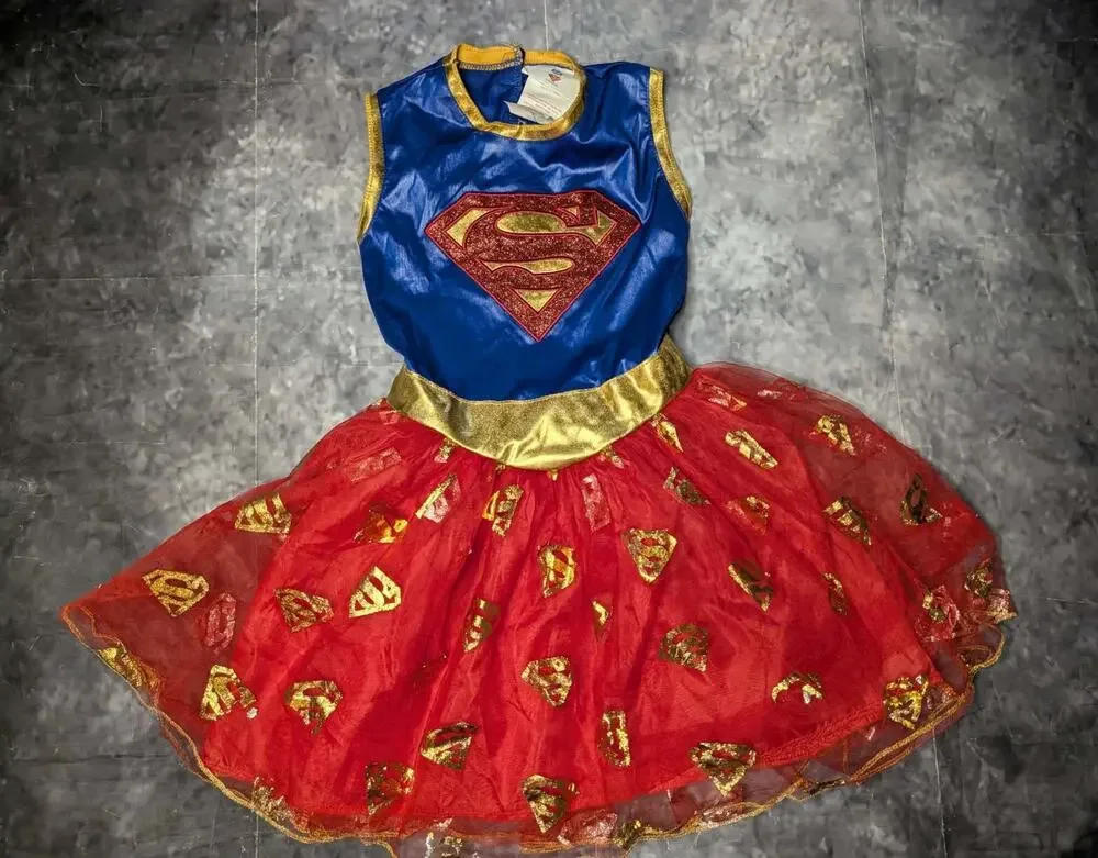 DC Comics Supergirl Halloween Costume Tutu Dress Girls Size S